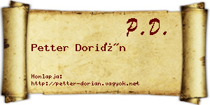Petter Dorián névjegykártya